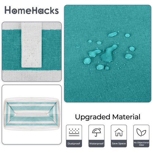 HomeHacks 2-Pack Large Laundry Basket, Waterproof, Freestanding Laundry Hamper, Collapsible Tall Clothes Hamper with Extended Handles for Clothes Toys in the Dorm and Family (Green, 100L)