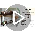 Tribesigns Brown Portable Adjustable Desk with Drawers & Wheels