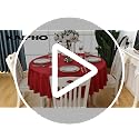 KAIPHO Waterproof Red Round Tablecloth 90 Inch - Wrinkle-Free, Stain-Resistant