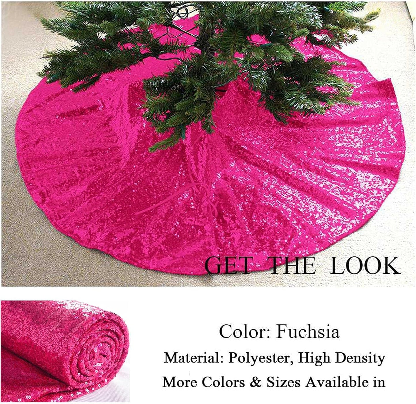48-Inch Silver Sequin Christmas Tree Skirt - Reusable Holiday Decor for Festive Parties