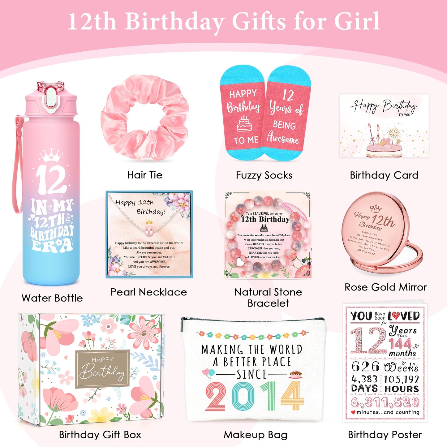 12 Year Old Girl Birthday Gifts for 12 Year Old Girl Gift Trendy Stuff Happy 12th Birthday Gifts for Girls Cool 12th Decorations Present Accessories Things Cute Girly Gift Ideas for Teen Girls Teenage