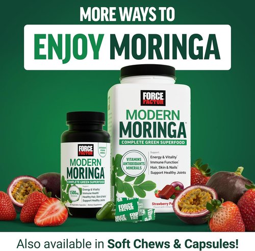 Force Factor Modern Moringa Powder - Boost Energy, Vitality & Immune Health | 30 Servings, Naturally Unflavored