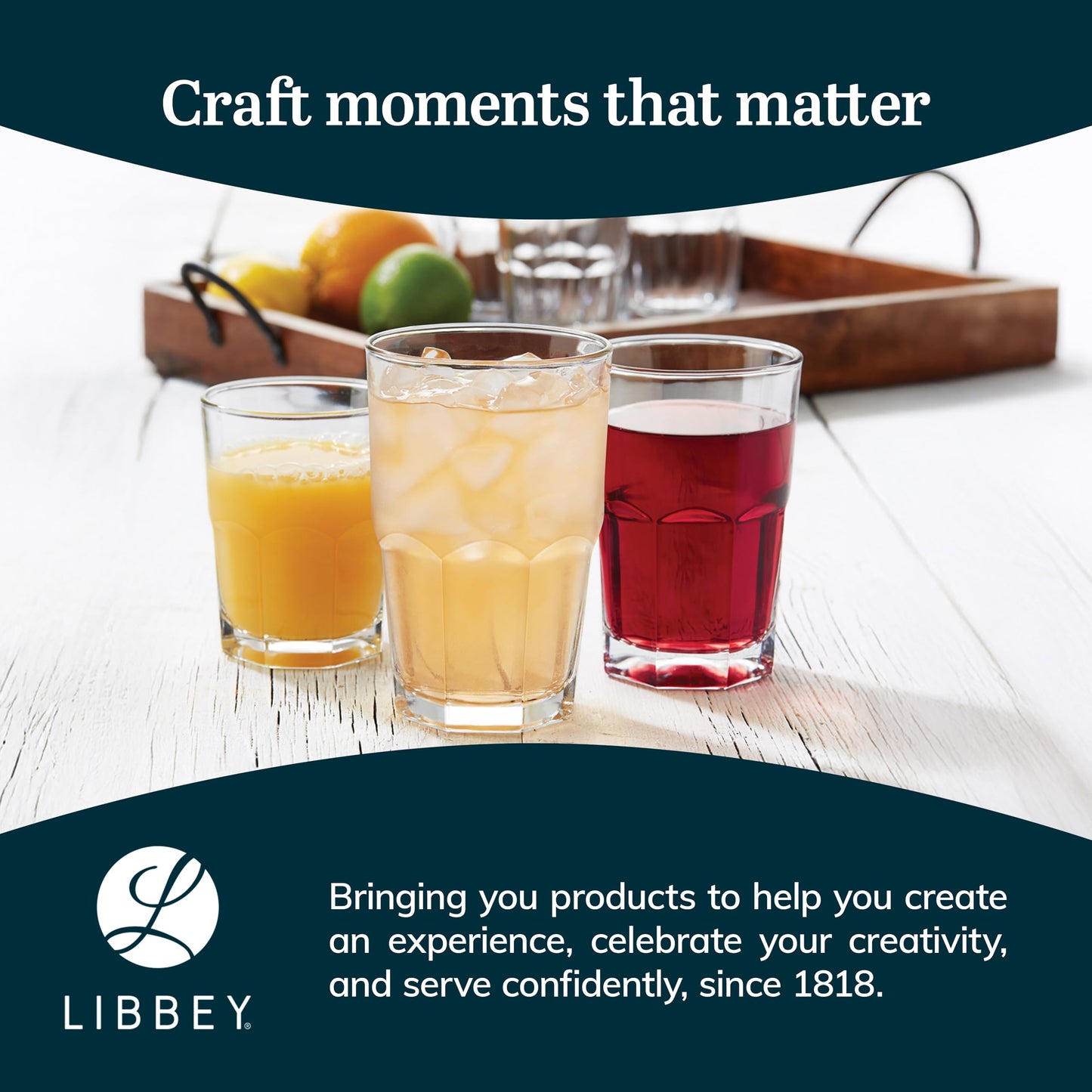 Libbey Boston Tumbler, Rocks, and Juice Glasses, 18 Piece Classic Stackable Glass Cups Set, Versatile, Kitchen Drinking Glasses Set for Everyday Use