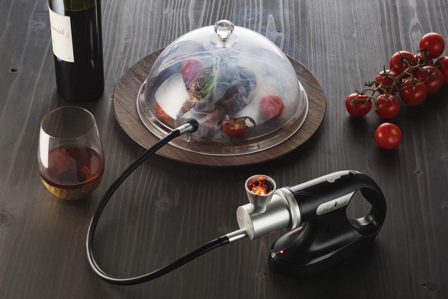 Mitbak Cocktail Smoker Kit With Dome Lid And Woodchips, Whiskey Smoker Kit, Bourbon Smoker Kit, Portable Smoking Gun, Bourbon Gifts for Men, Indoor-Outdoor Smoke Infuser Machine, Excellent Gift