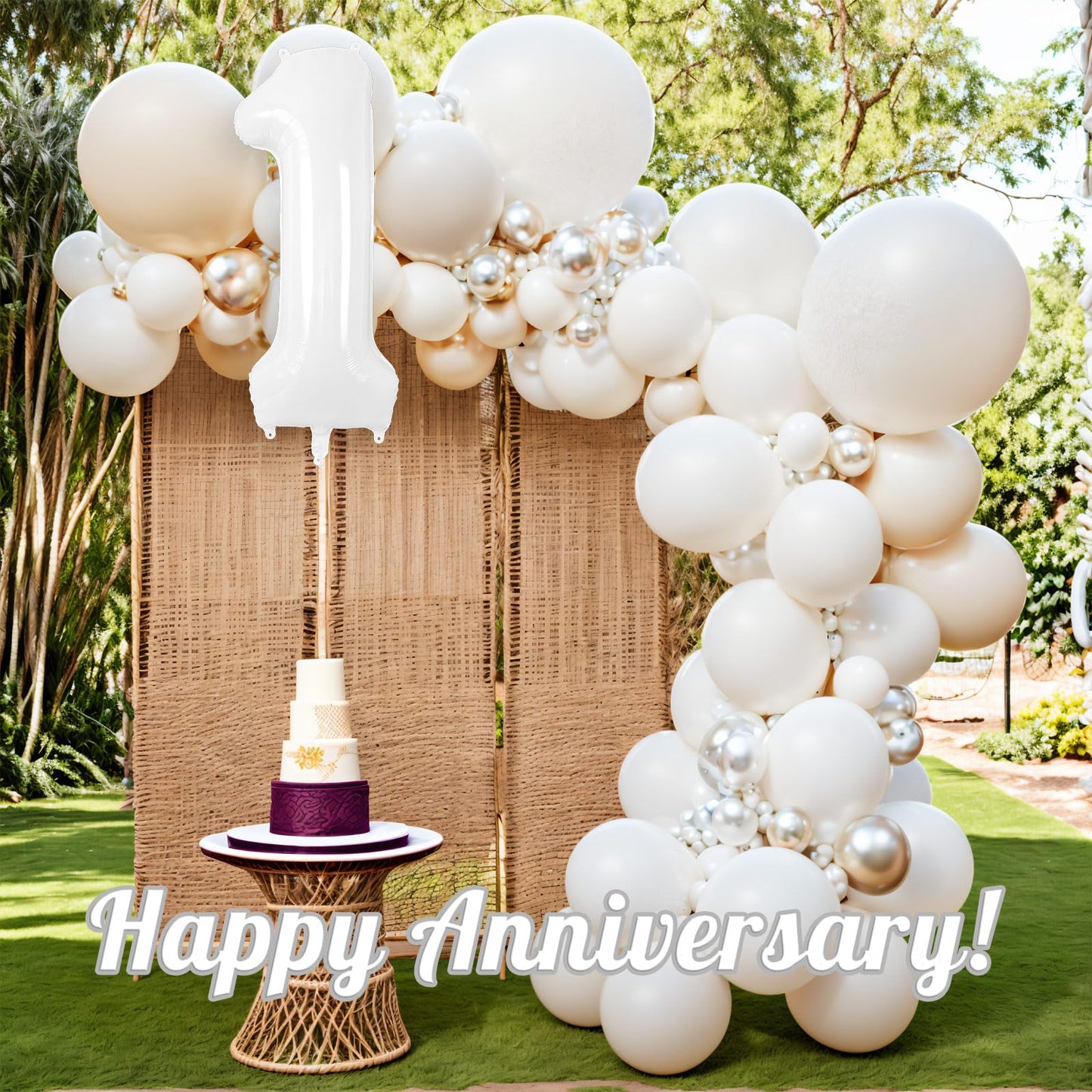 White Number 1 Balloon 40 Inch, Big Large Foil Helium Number Balloons, Giant Mylar Number 1 Balloons for 1st first Birthday Party Decorations Supplies Anniversary