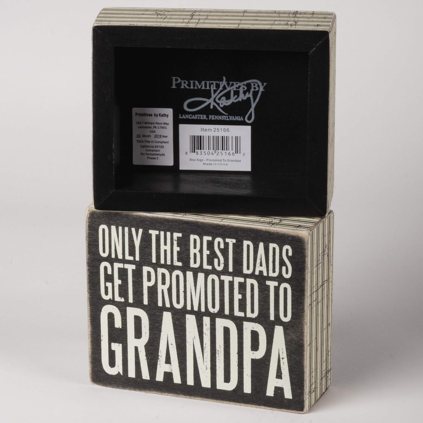 Grandpa Box Sign - Primitives by Kathy 27218 Pinstripe Trimmed Wood Decor