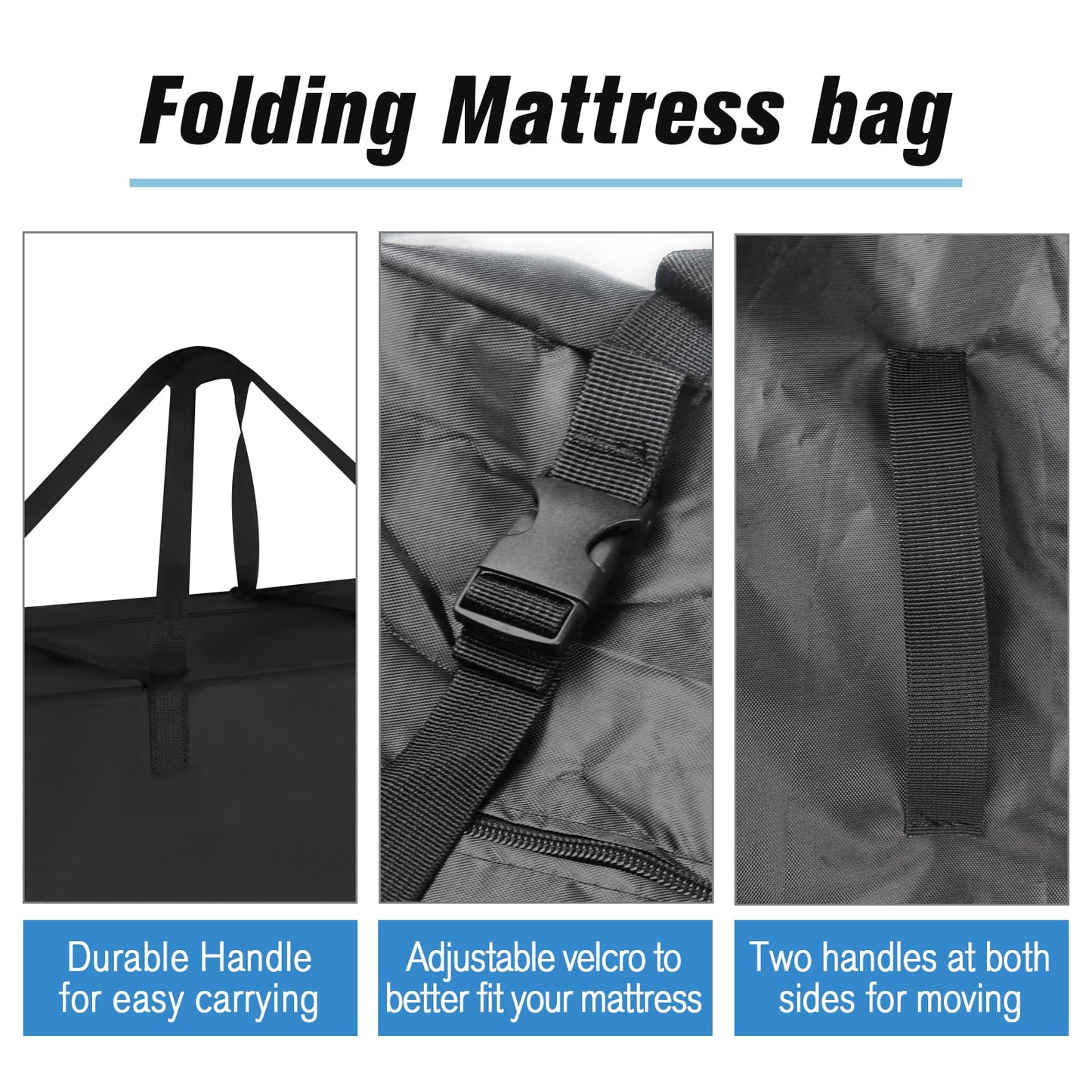 Jungda Folding Mattress Storage Bag, Carry Case for Trifold Mattress, Fit 3 Inch Tri Foldable Queen Mattress