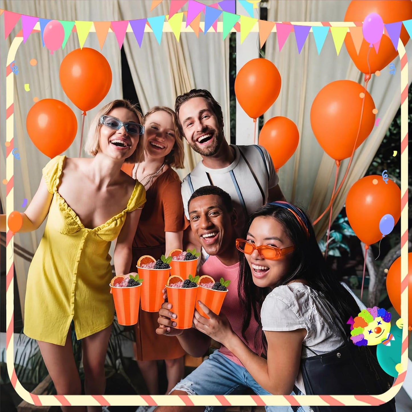 Skiennix 12oz Orange Plastic Cups - 150 Pcs Bulk Disposable Party Supplies for Celebrations