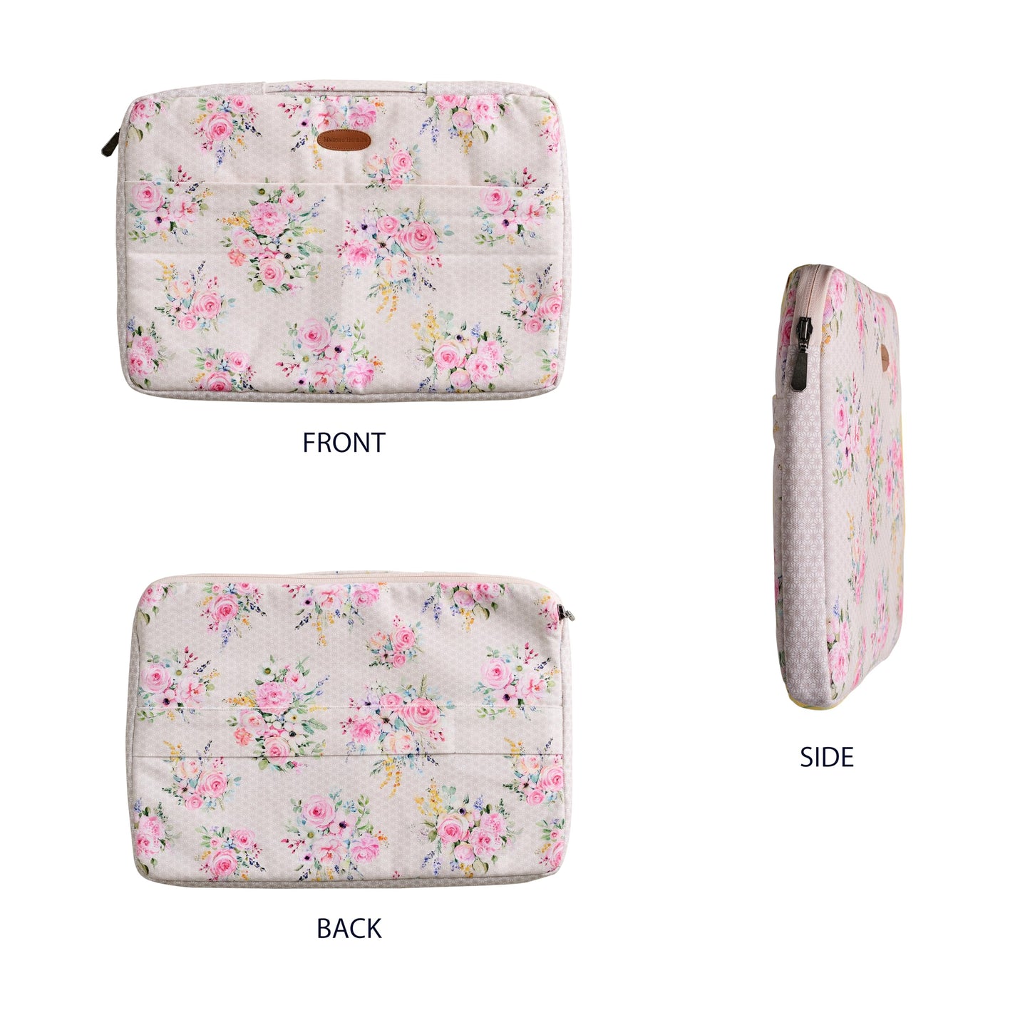 Maison d'Hermine Laptop Sleeve case Upto 13.5 inch Stain and Water Repellent Cotton Canvas Easter Gifts - Sweet Rose Lavender