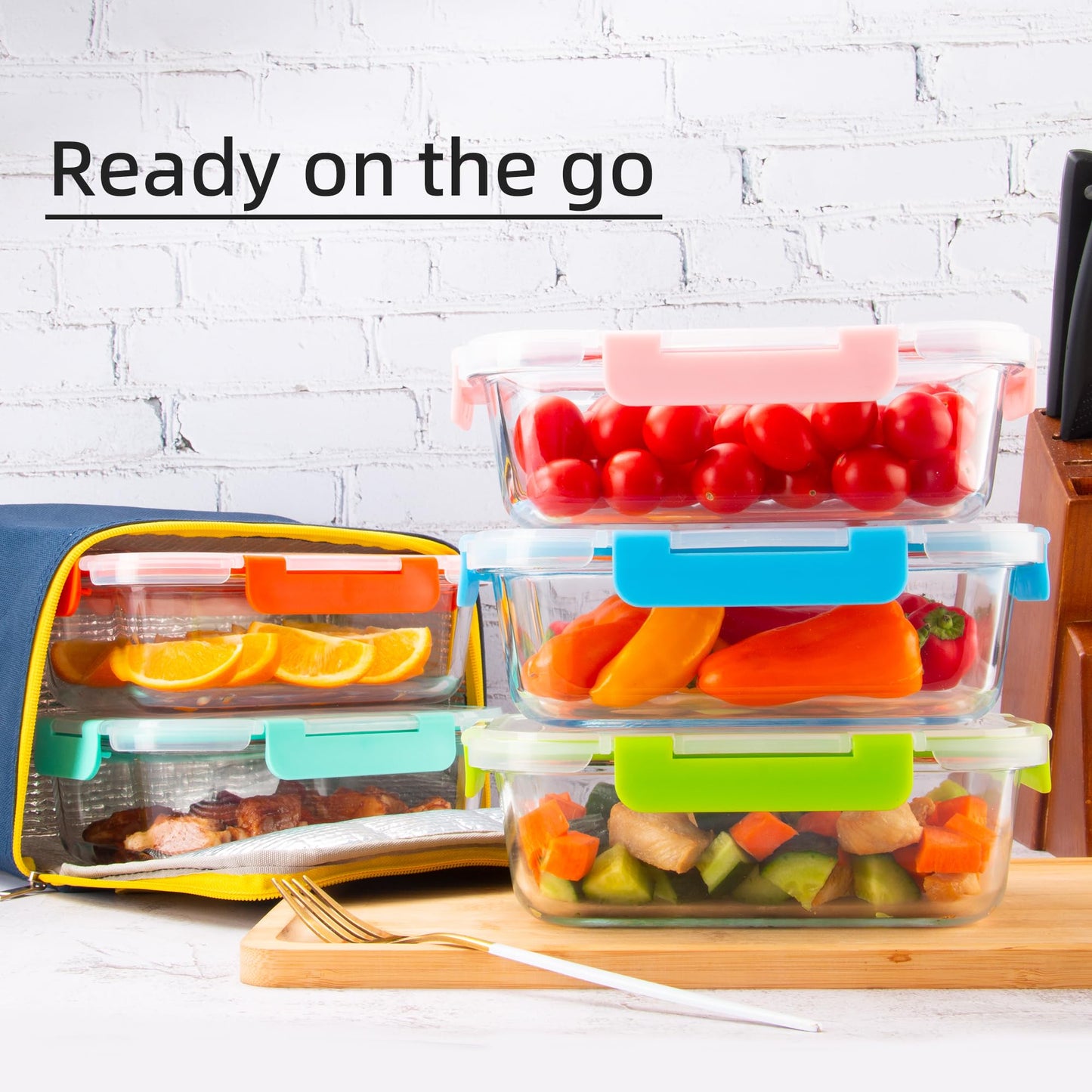CZUMJJ Glass Meal Prep Containers with Lids(5 Pack, 34oz), Glass Food Storage Containers for Lunch at Work, Leak-proof Food Containers, Microwave/Dishwasher Safe