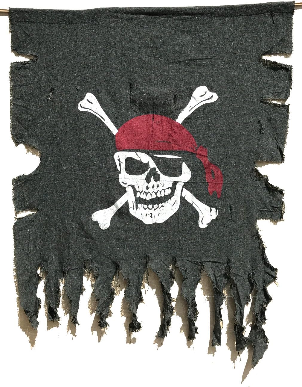 Large 3ft x 2.5ft Retro Pirate Flag - 2pcs Weathered Linen for Halloween & Kids Room Décor