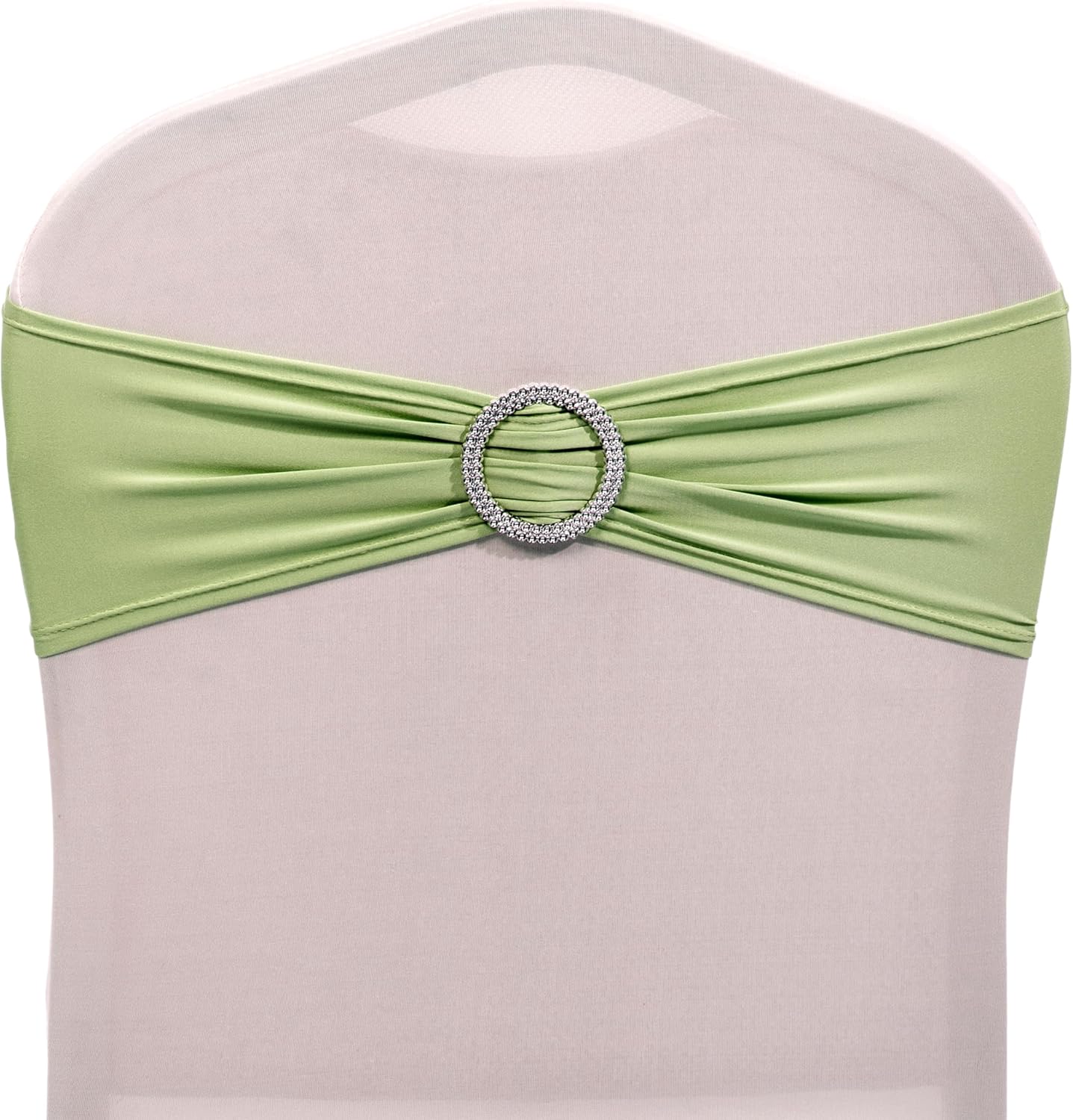 MDS Spandex Chair Sashes - Universal Fit Elastic Stretch Ties with Buckle for Events | Sage Green - Pack of 150