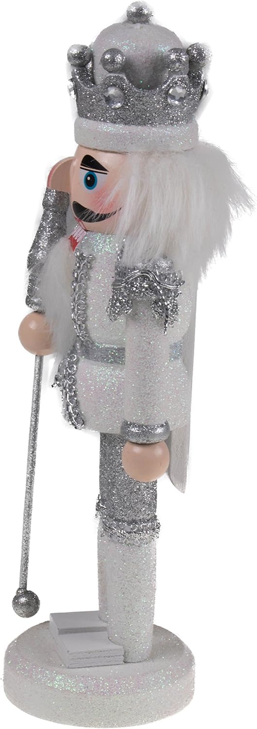 Red Prince 12-Inch Wooden Nutcracker - Festive Christmas Décor for Shelves & Tables