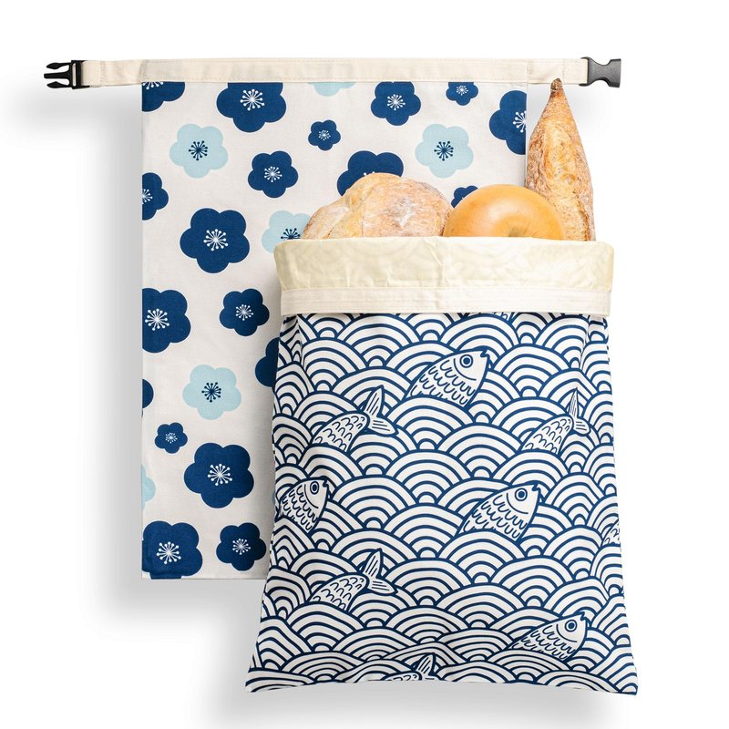 Augine Beeswax Bread Bags for Sourdough, Reusable Bread Bags for Homemade Bread, 2 Pack Natural Cotton Beeswax Storage, Natural Cotton Beeswax Bags, Large Capacity