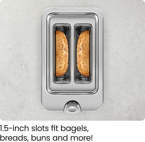 Chefman 2-Slice Digital Toaster - Stainless Steel with Extra-Wide Slots for Bagels | Defrost & Reheat Functions