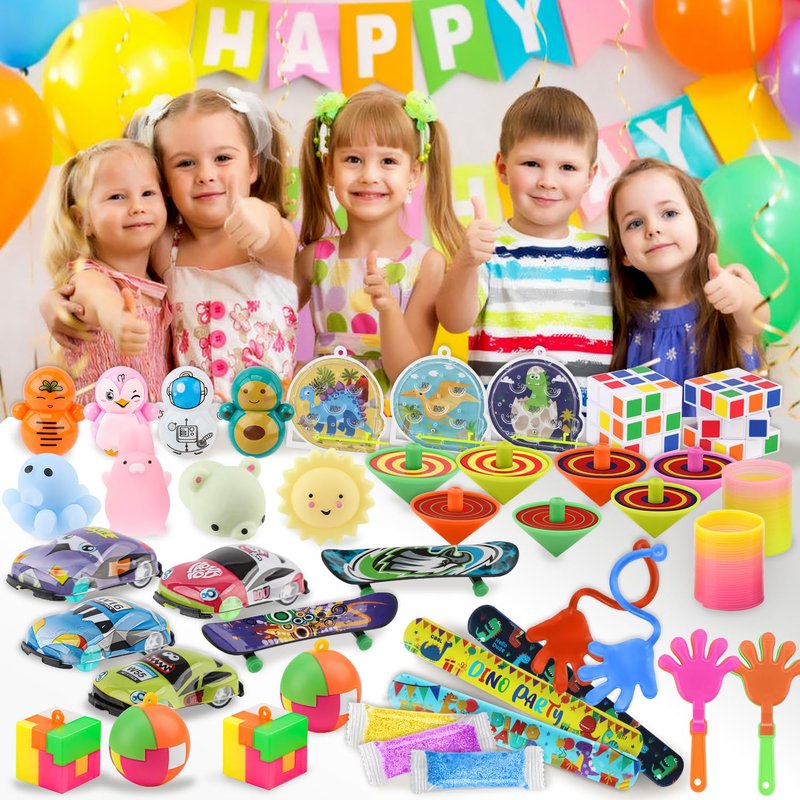 soi-meme 60 Pcs Party Favors Carnival Treasure Box Toys Classroom Prizes Small Mini Bulk Gifts Toys Pinata Easter Basket Stuffers for Kids Boys Girls , Goodie Bags Fillers for Kids Birthday Party