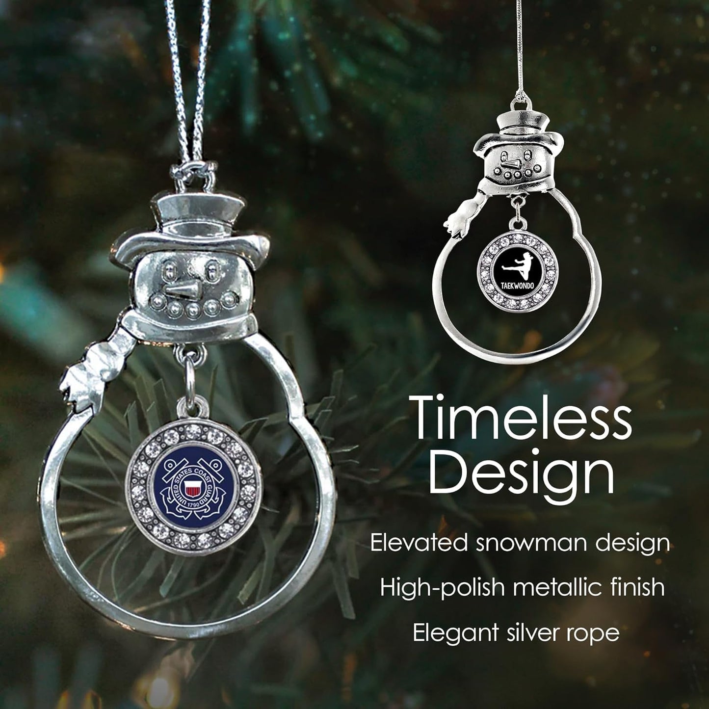 Great Grandma Silver Christmas Ornament - Pave Heart Charm with Cubic Zirconia