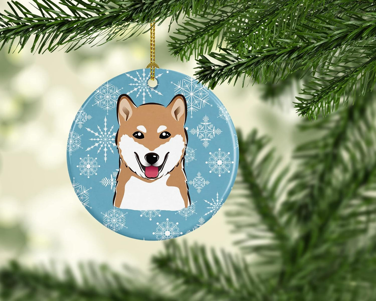Jack Russell Terrier Snowflake Ceramic Ornament - 3" Christmas Tree Decoration