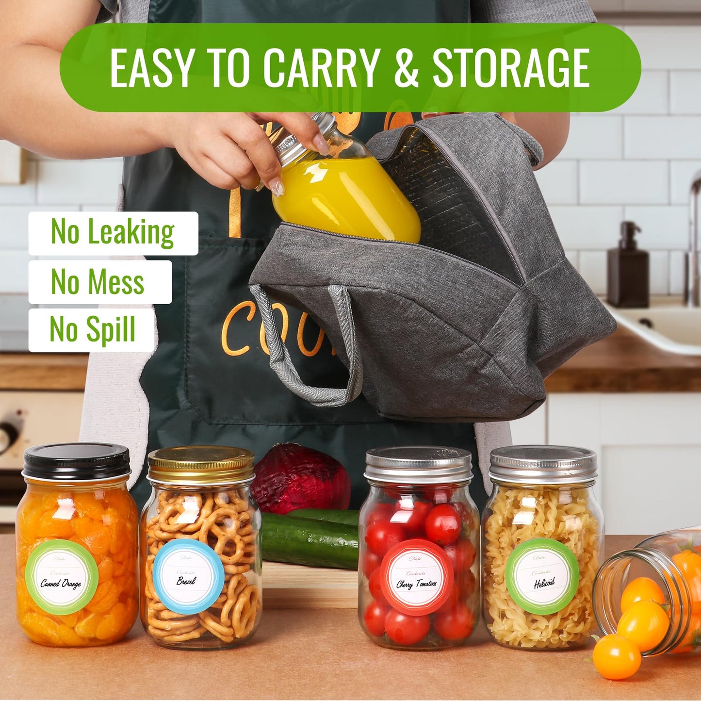 Mcupper Mason Jars 16 oz with Black Lids, 15 Pack Canning Jars, Clear Regular Mouth Glass Jars for Canning and Fermenting, Labels & Brusher Included - Microwave & Dishwasher Safe