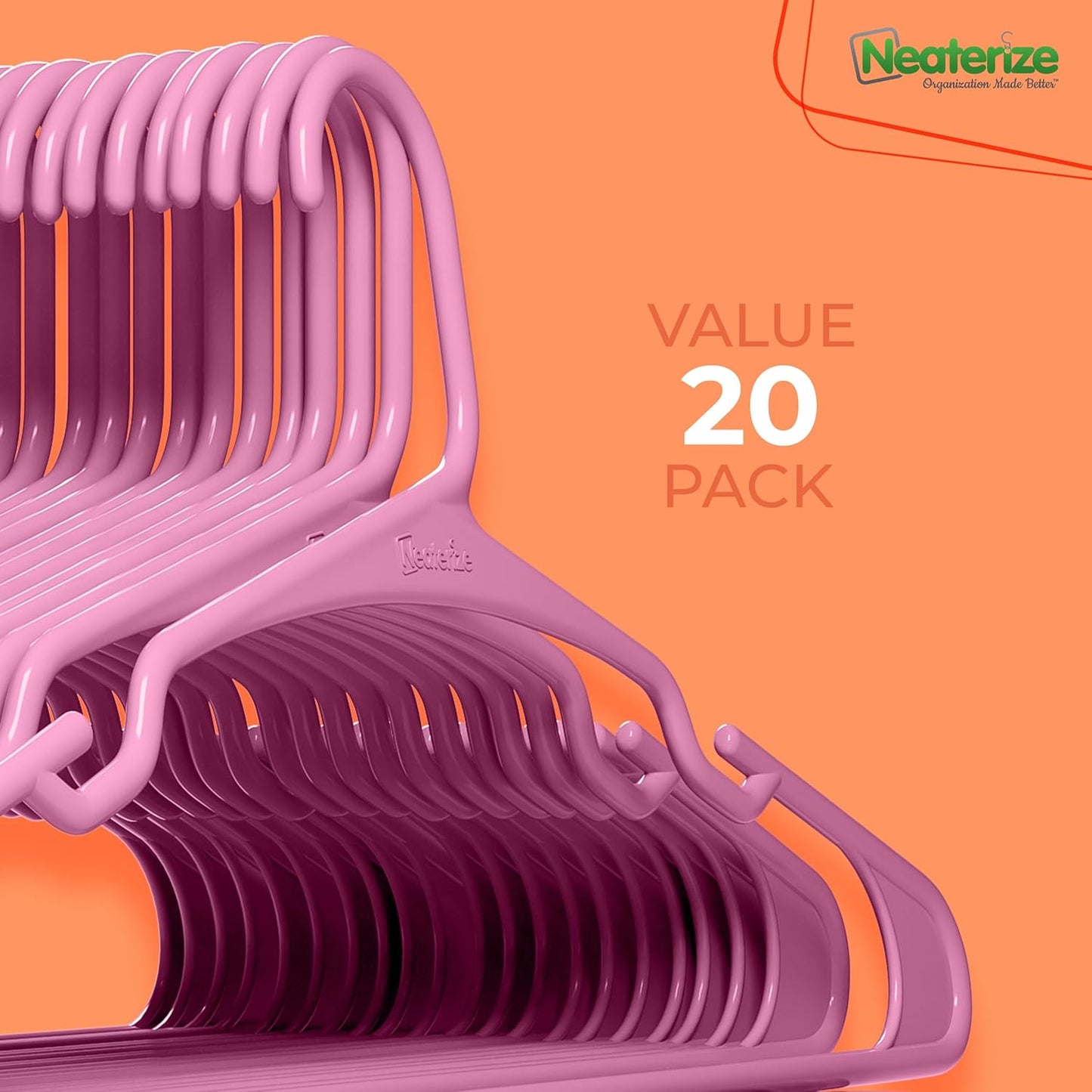 Neaterize Clothes Hangers - Space-Saving Plastic Hangers for Adults | 20-Pack in Navy