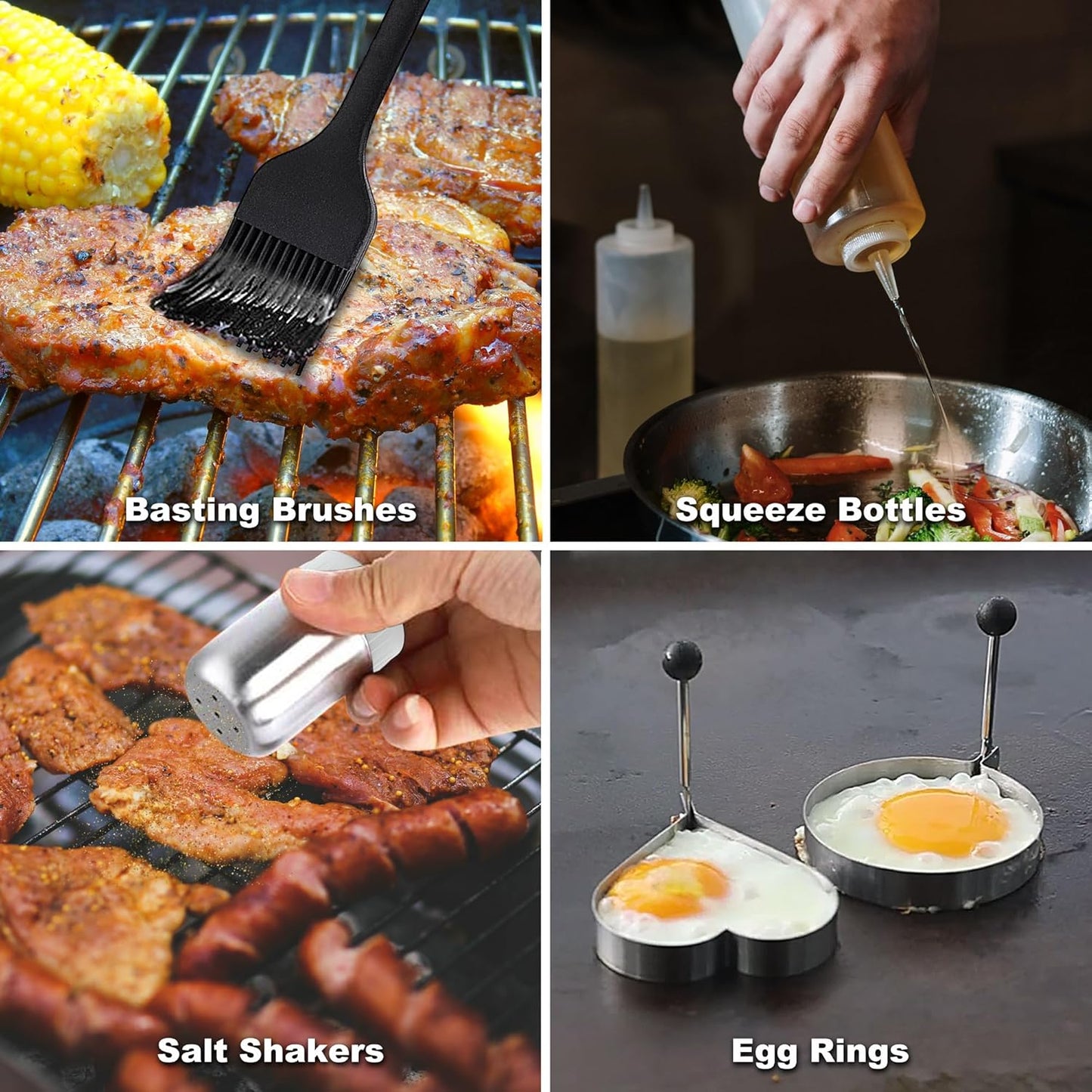 ROMANTICIST 29-Piece Griddle Accessories Set - Flat Top Teppanyaki Spatula & Scraper with Basting Cover