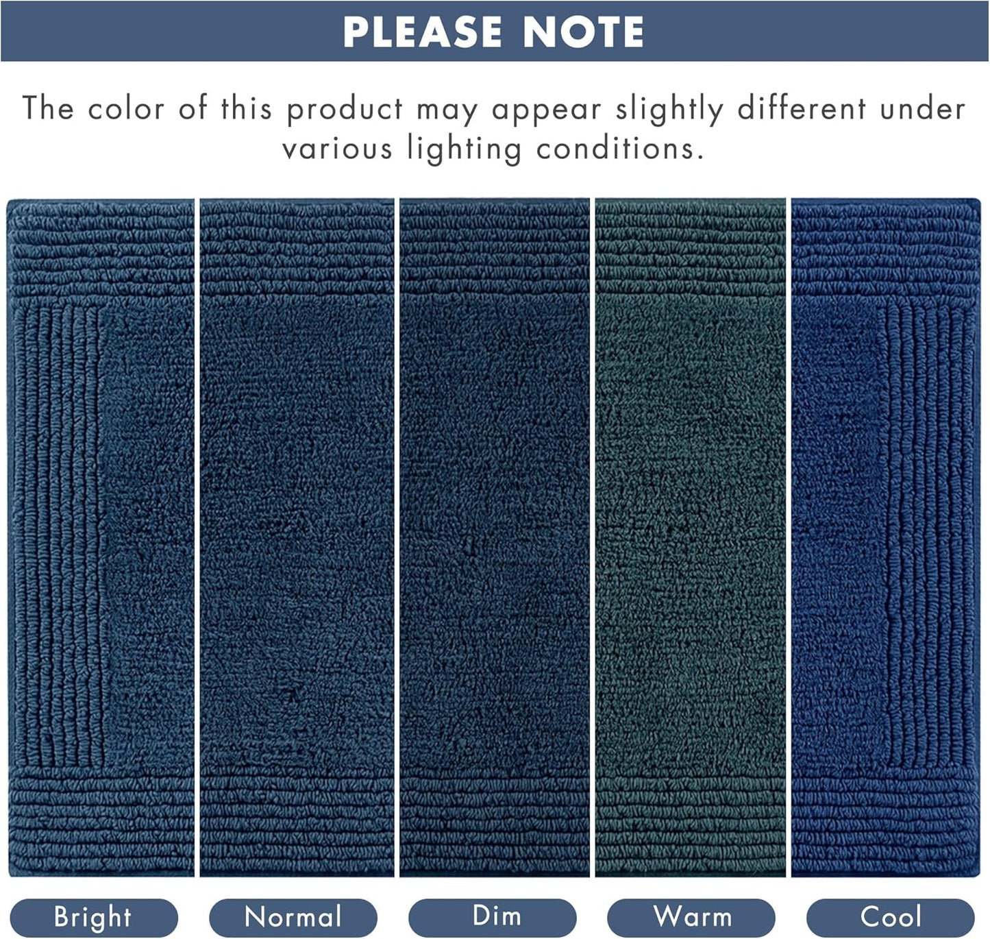 Madison Park Splendor Reversible Cotton Tufted Bathroom Rug - Luxurious 3000 GSM Plush Mat, 20x30 Navy