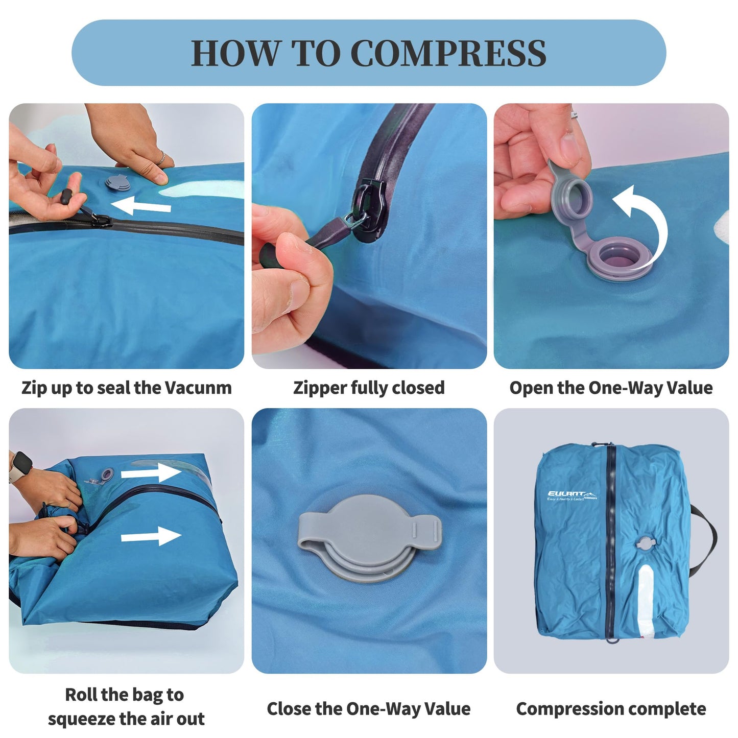 YEEKORO Vacuum Bags for Travel, Professional IP67 Reusable Vacuum Compression Bags for Travel Suitcases and Backpack, Durable Space Saver Bag (2 PACK, No Pump)