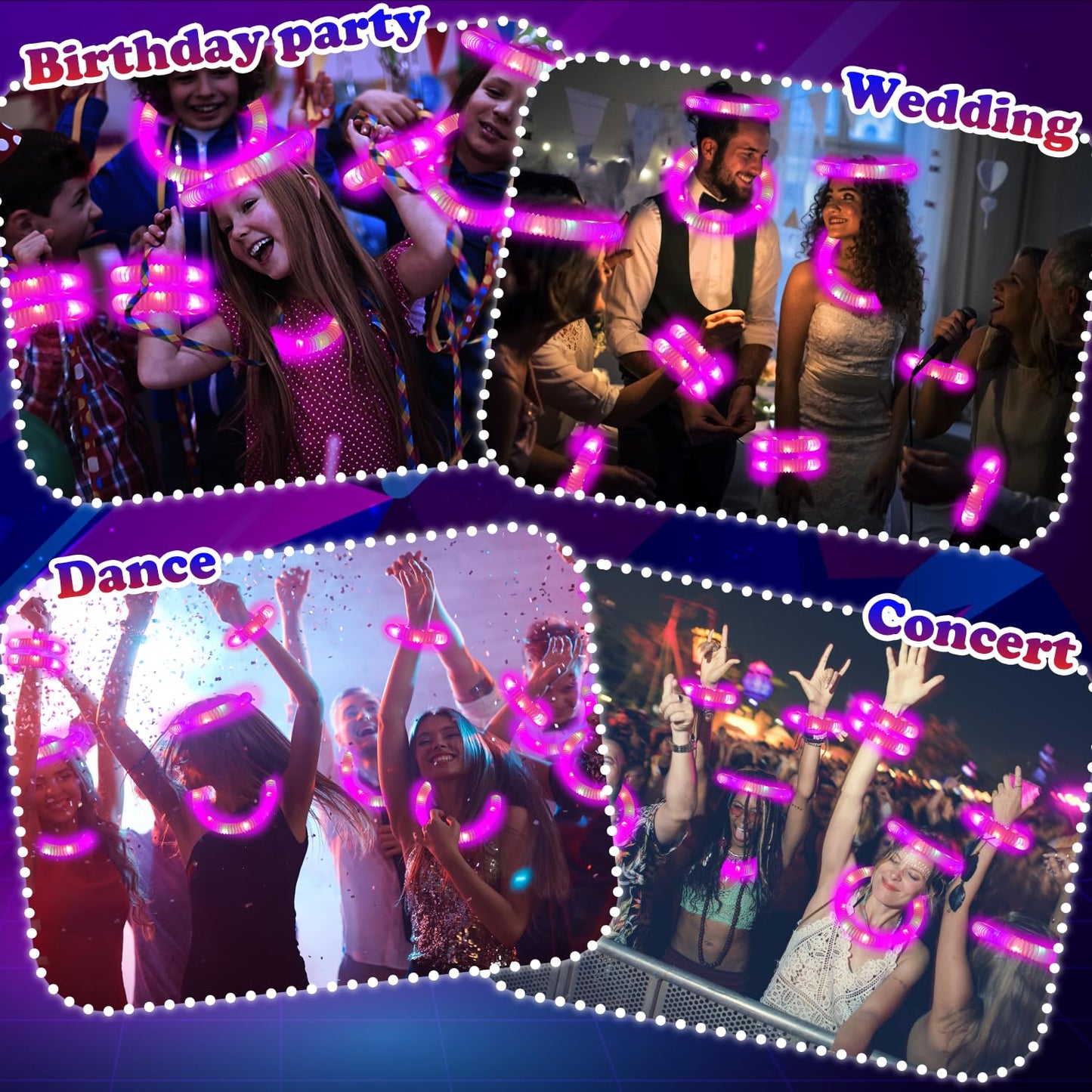 12-24 PCS Pink Glow Sticks Party Favors for Kids,Glow Necklaces Bracelets Accessories Decor for Toddlers Graduation Party,Kindergarten Preschool End of School Year Goodie Bag Stuffers Classroom Prizes