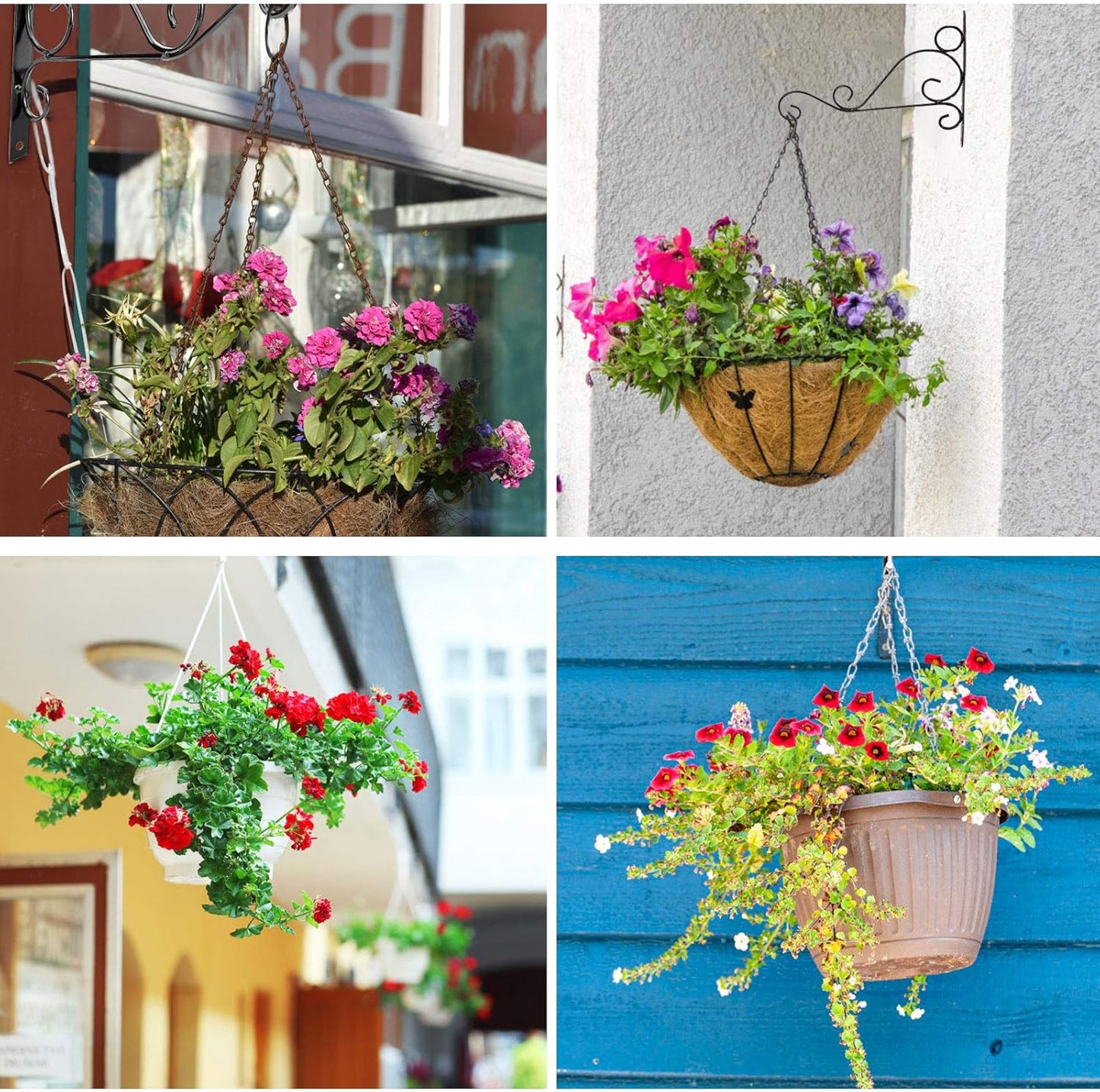 KEILEOHO 10-Inch Metal Plant Bracket - 6 PCS Wall-Mount Hangers for Indoor/Outdoor Decor