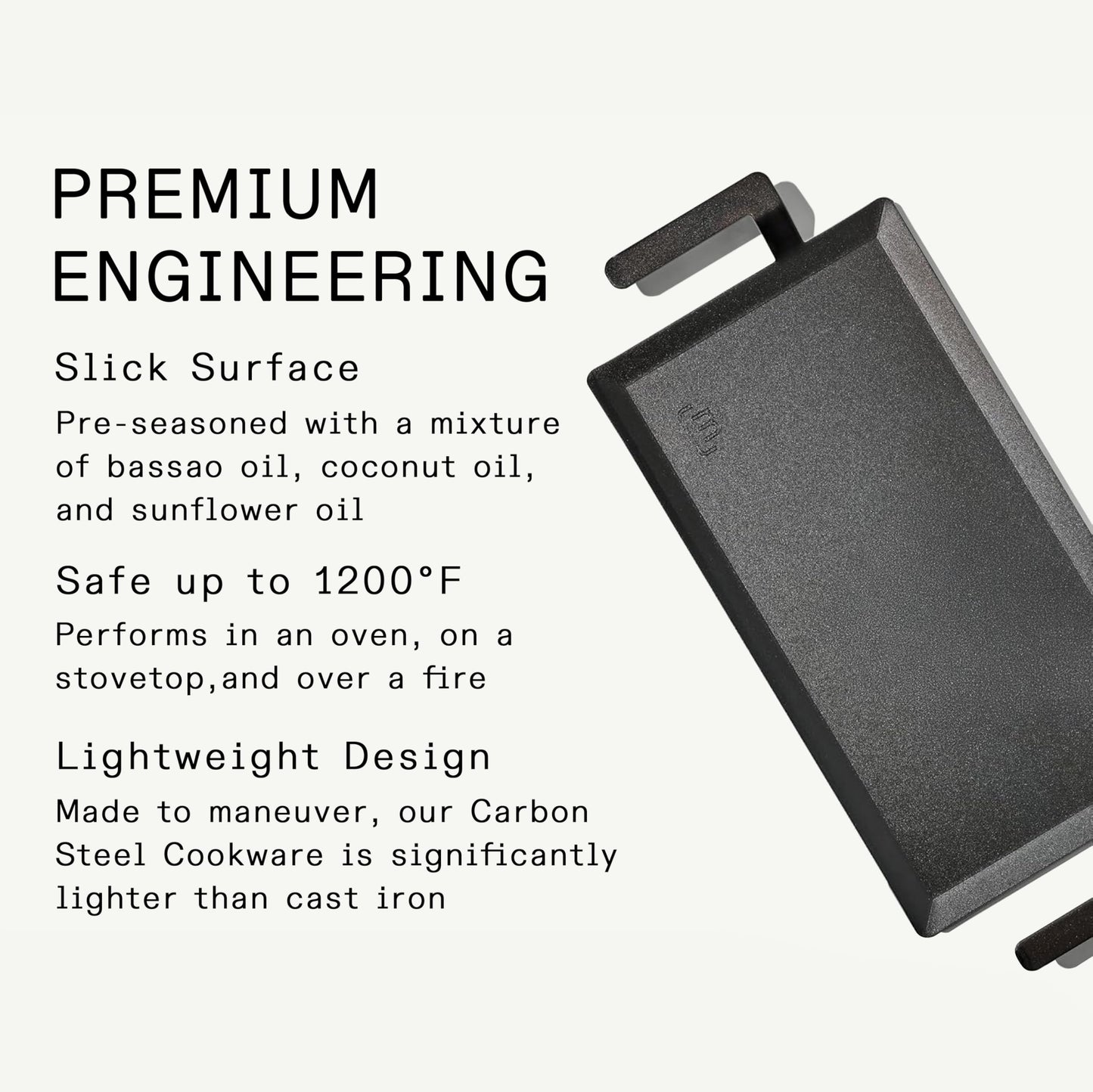 Made In Cookware | Carbon Steel Griddle - (Like Cast Iron, but Better) | Professional Cookware | Crafted in Sweden | Induction Compatible
