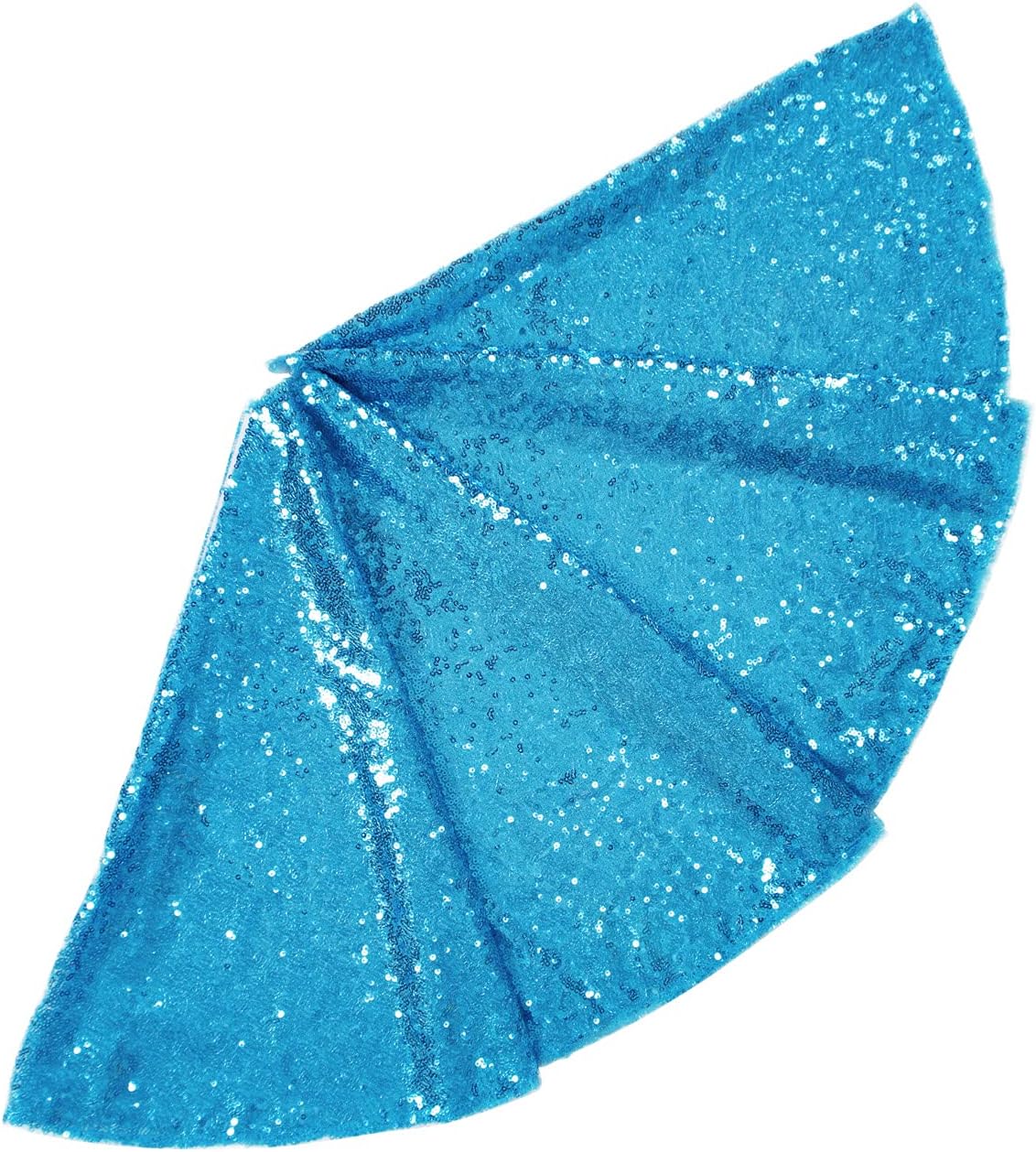 48-Inch Silver Sequin Christmas Tree Skirt - Reusable Holiday Decor for Festive Parties