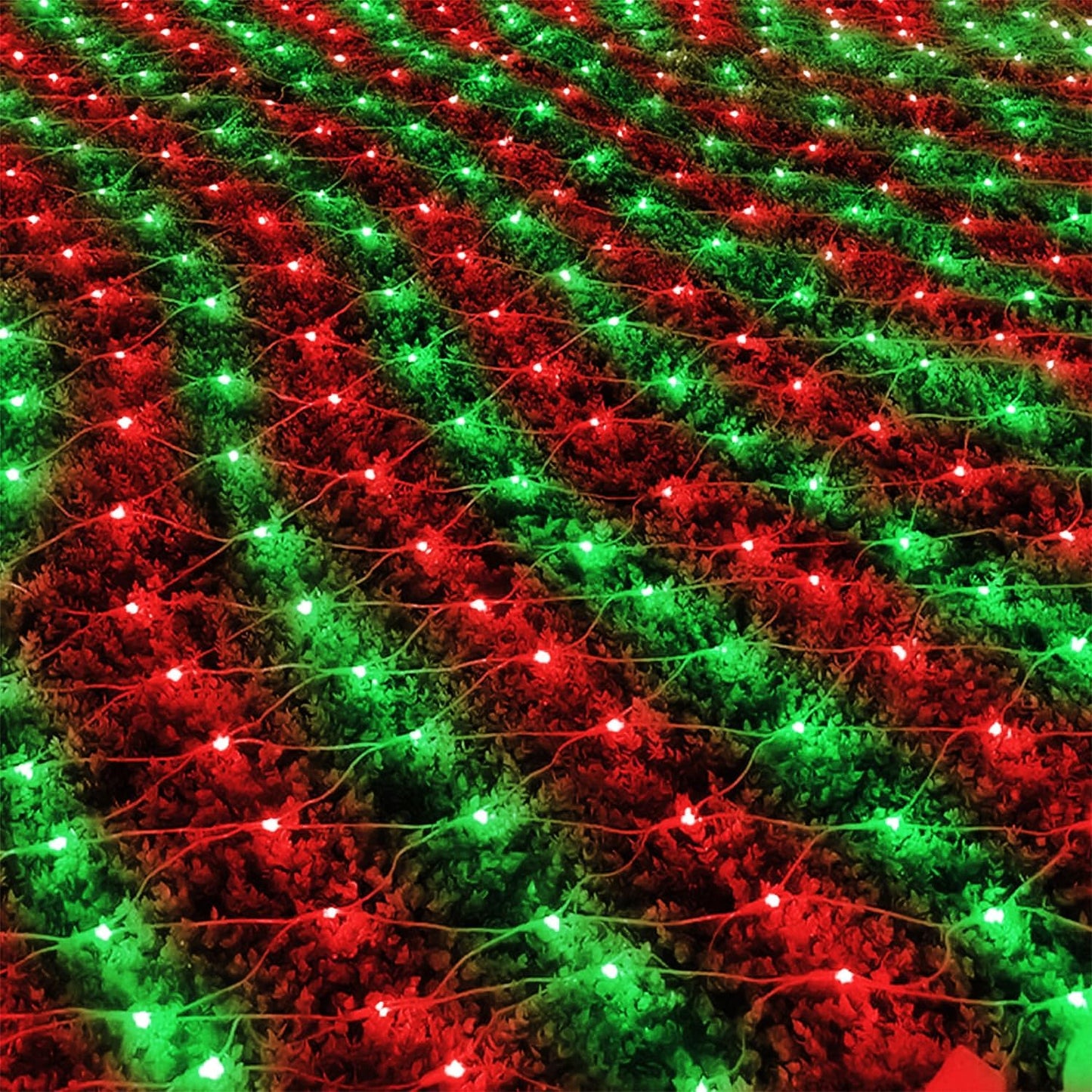 Waterglide Outdoor Christmas Net Lights - 12FT x 5FT 360 LED Waterproof Mesh String Lights | 8 Lighting Modes for Garden & Holiday Decor in Red & Green