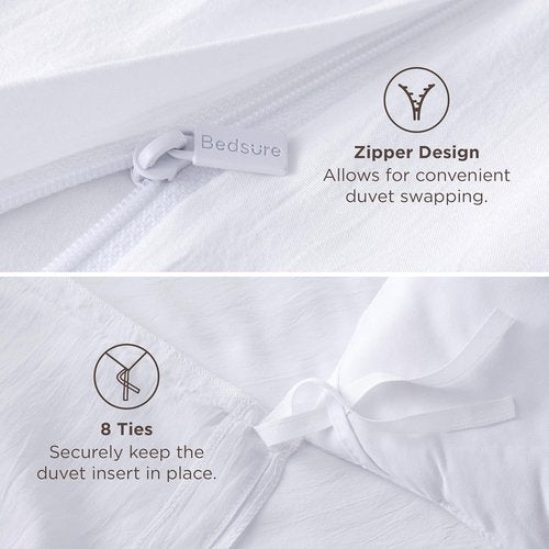 Bedsure California King Duvet Cover - Extra Soft Prewashed Cotton-Like Polyester Bedding Set | 104''x98'' with Zipper Closure & 2 Pillow Shams