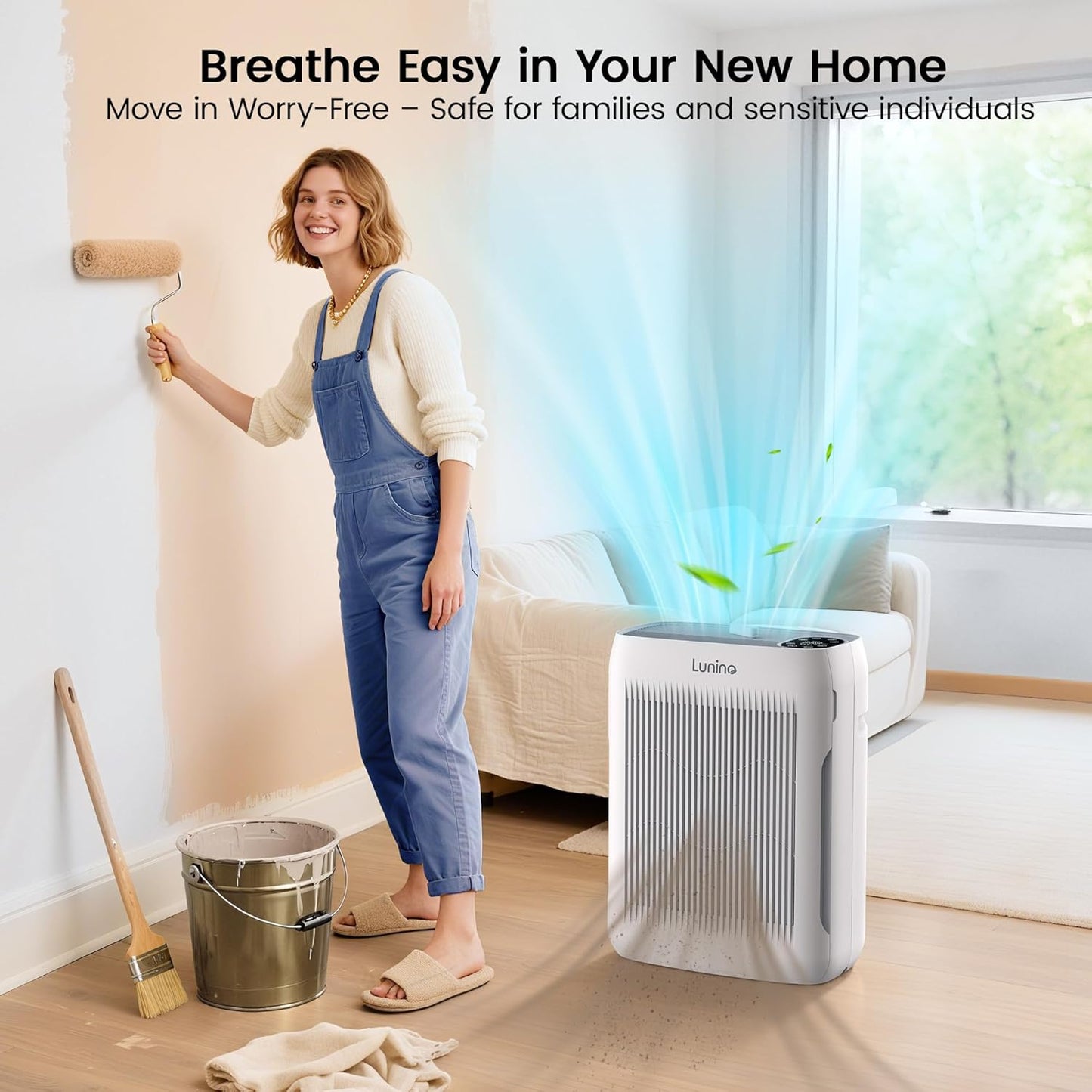 LUNINO Air Purifier - Large Room Coverage Up to 3000 Ft² | H13 HEPA Filter, Auto & Pet Mode, Aromatherapy