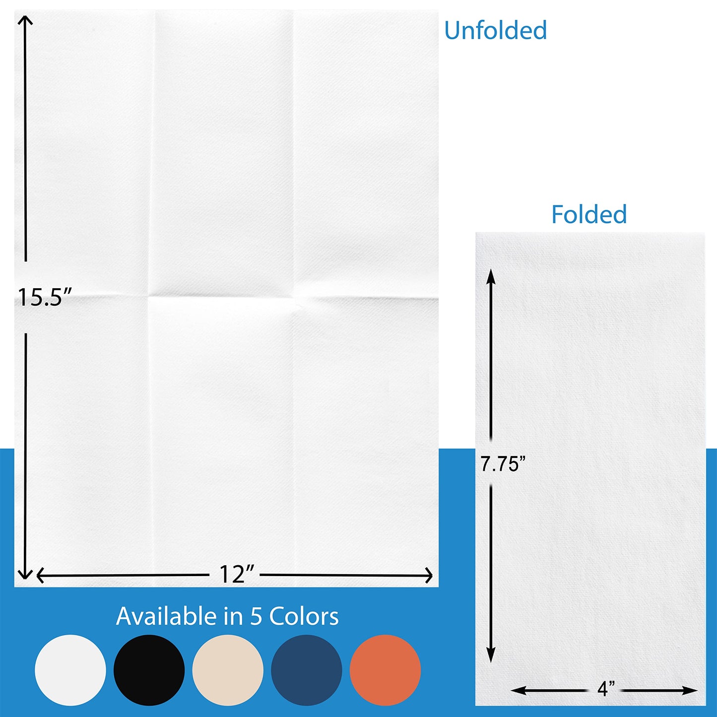 AMERICAN HOMESTEAD Disposable Hand Towels - Black Linen-Like Guest Napkins - Premium Bathroom Paper Towels for Guests or Dinner Napkins - 15.5" x 12" - 100 Count