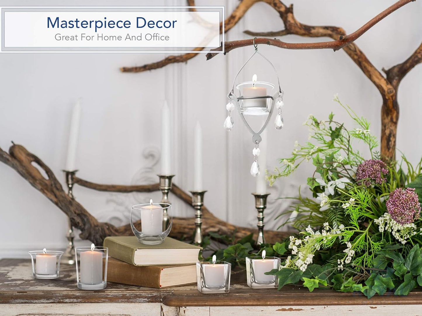 Hanging Oyster Glass Candle Holders - Set of 12 for Weddings & Home Decor