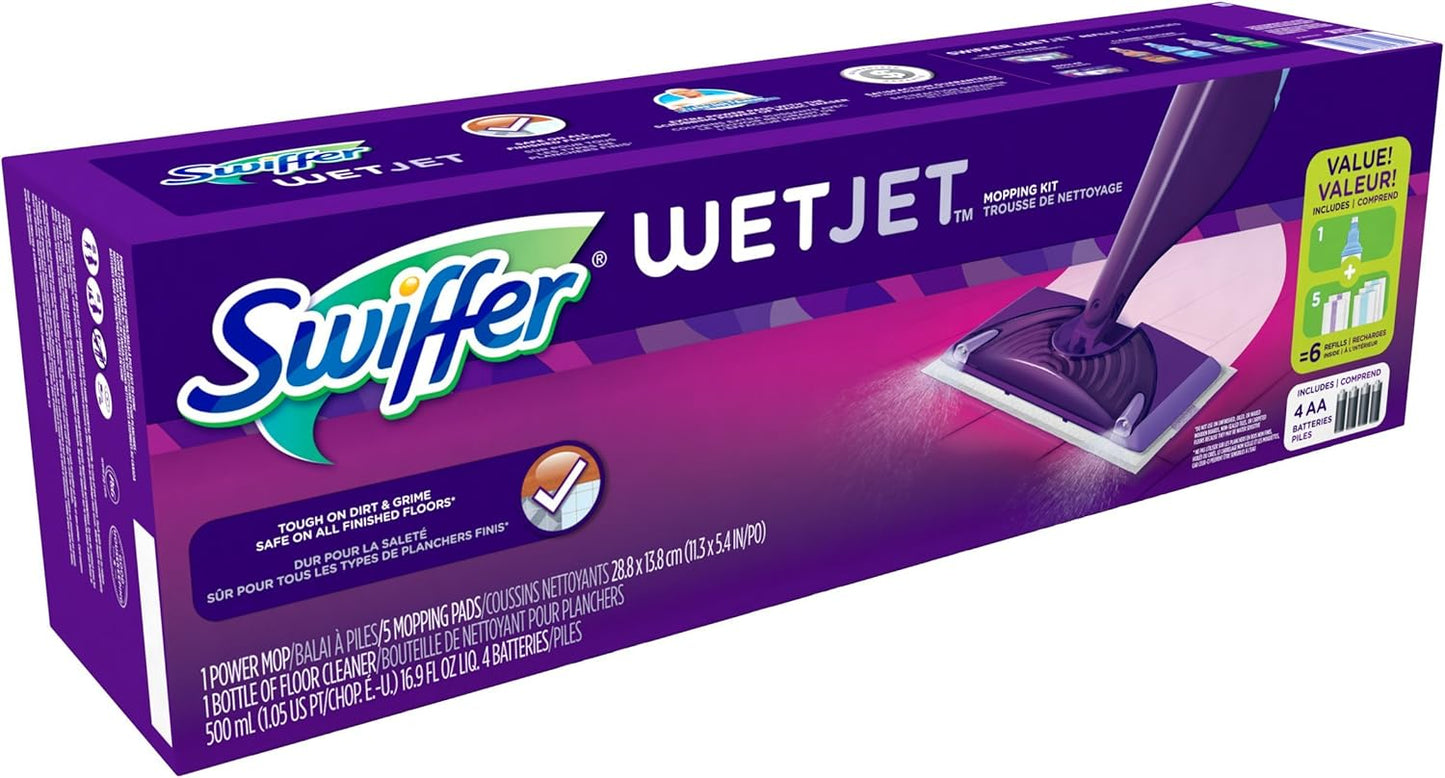 Swiffer WetJet Hardwood Floor Spray Mop Starter Kit - Convenient Cleaning Solution | Pack of 2