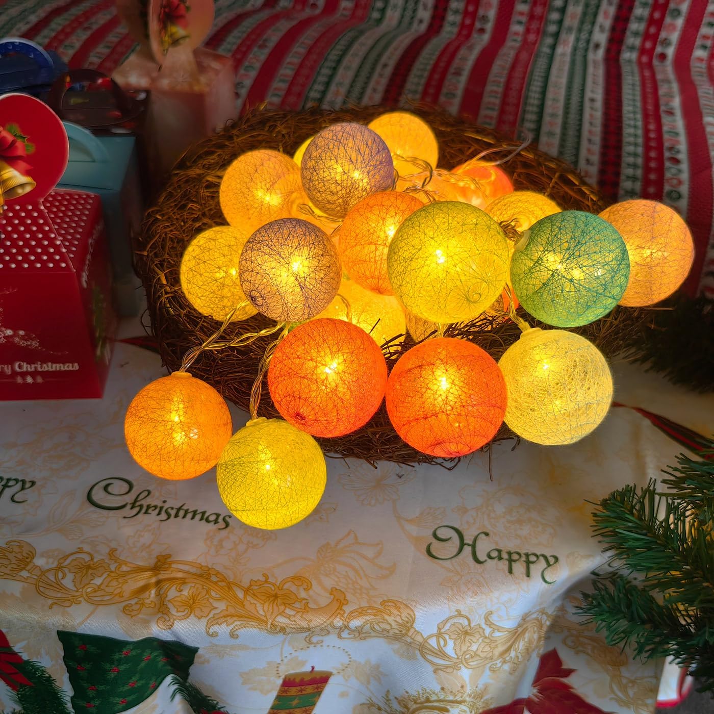 30-Count Battery Operated LED Fairy Lights - 10ft Yellow, Orange & White String Lights for Garden Decor