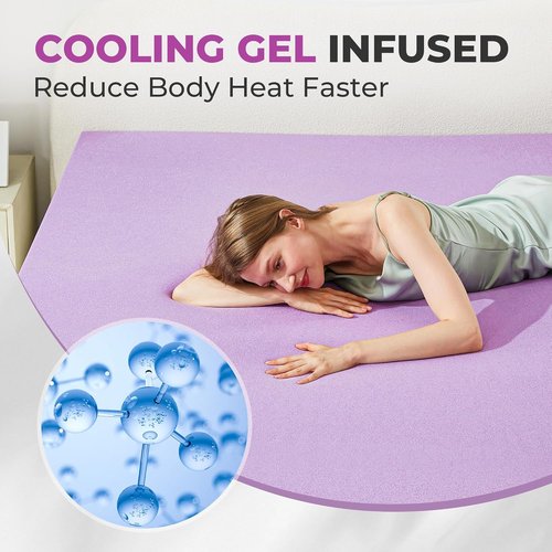 BDEUS Gel Memory Foam Mattress Topper - Soft, Ventilated Pressure Relief - Twin Size, CertiPUR-US Certified