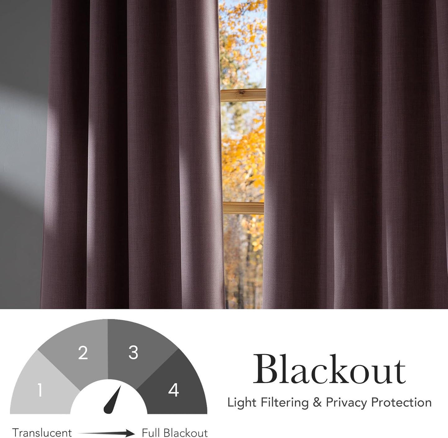 NICETOWN Blackout Curtains - Short Faux Linen Privacy Panels for Living Room & Bedroom | 63-Inch, Pink, 2 Panels