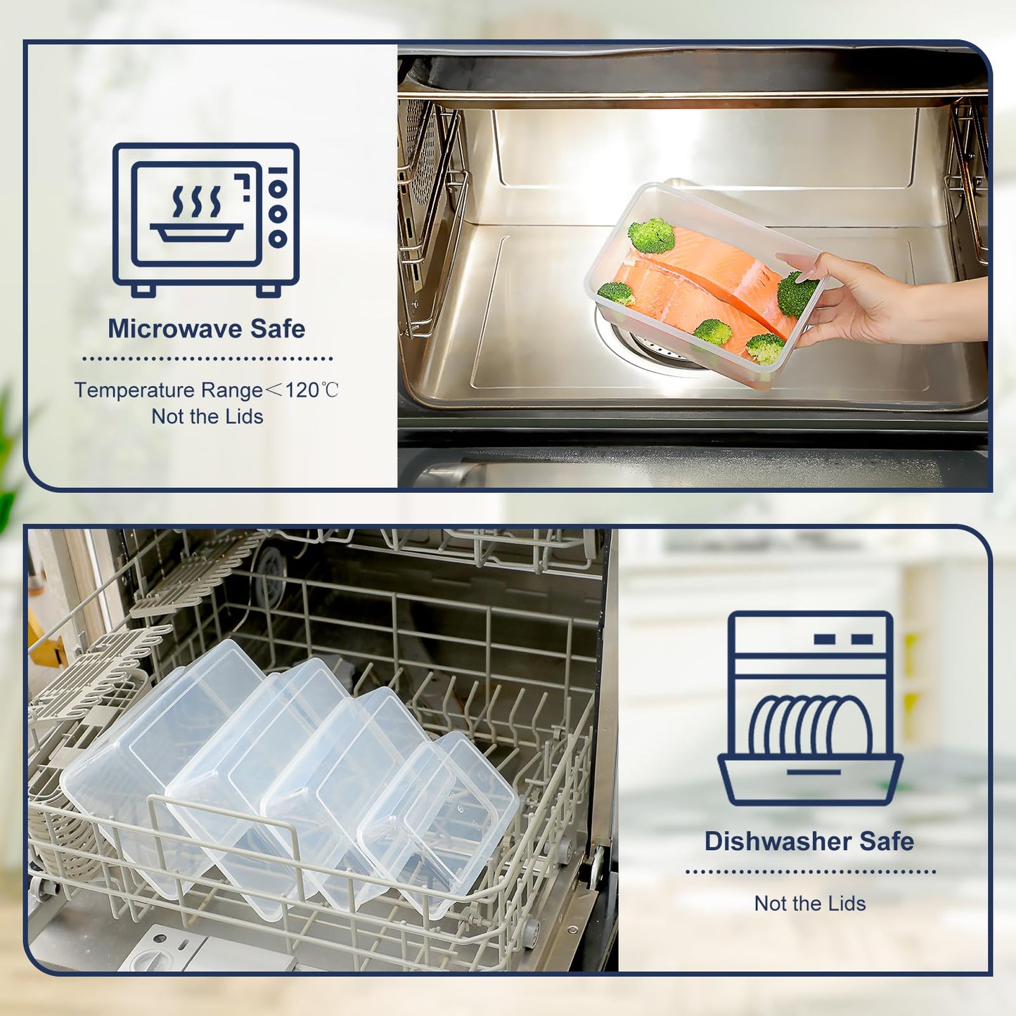 50 PCS Food Storage Containers Set, Plastic Food Containers for Pantry Kitchen Storage and Organization, Microwave and Dishwasher Safe, Leakproof & BPA-Free with Labels Pen(25 Containers & 25 Lids)