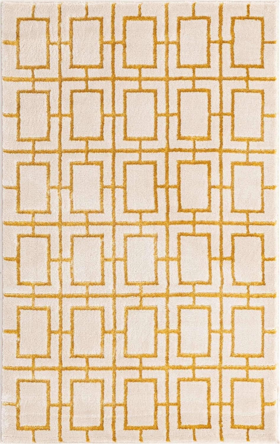 Marilyn Monroe Glam Collection Area Rug - Deco (3' 3" x 5' 3" Rectangle, White Gold/ Gold)