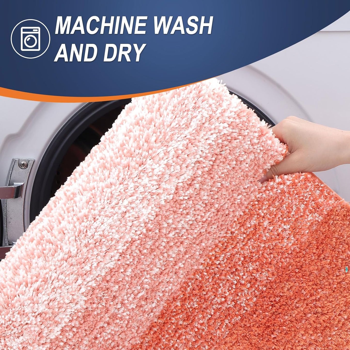 OLANLY Bathroom Runner Rug - Extra Soft, Absorbent Microfiber Mat | 59x20, Quick Dry, Washable, Coral