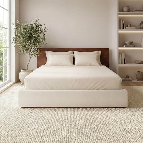 Bedsure 5x7 Faux Wool Area Rug - Machine Washable, Non-Slip, Pet Friendly - Cream for Living Room & Bedroom