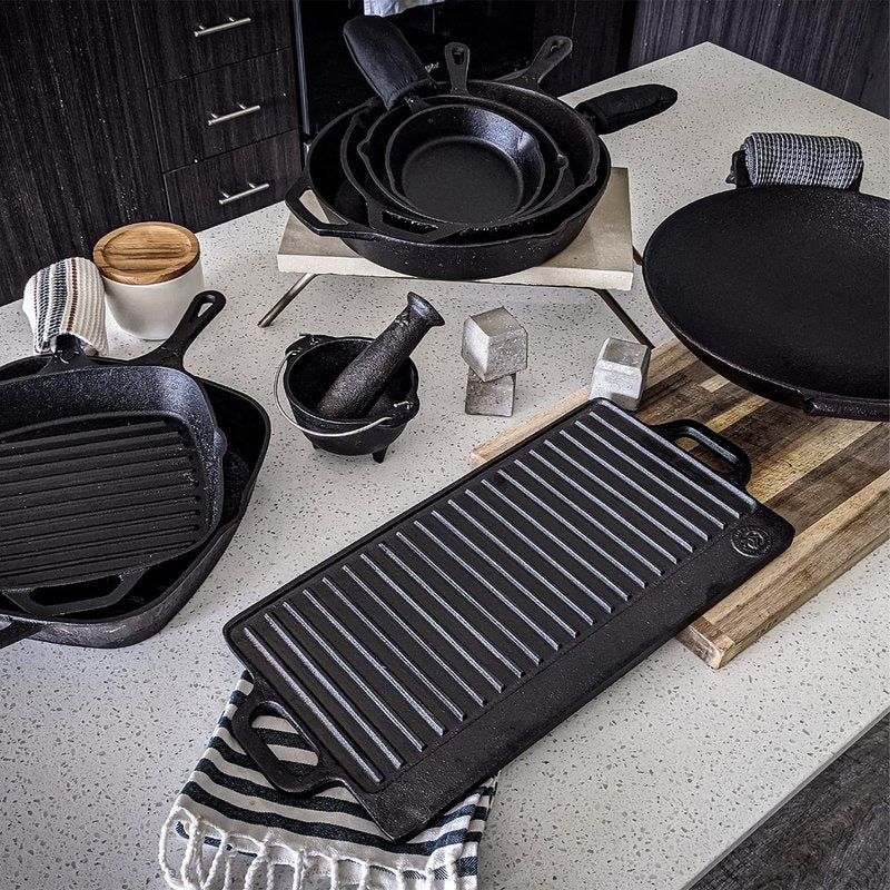 Backcountry Iron 20 x 9 inch Large Reversible Seasoned Cast Iron Grill / Griddle