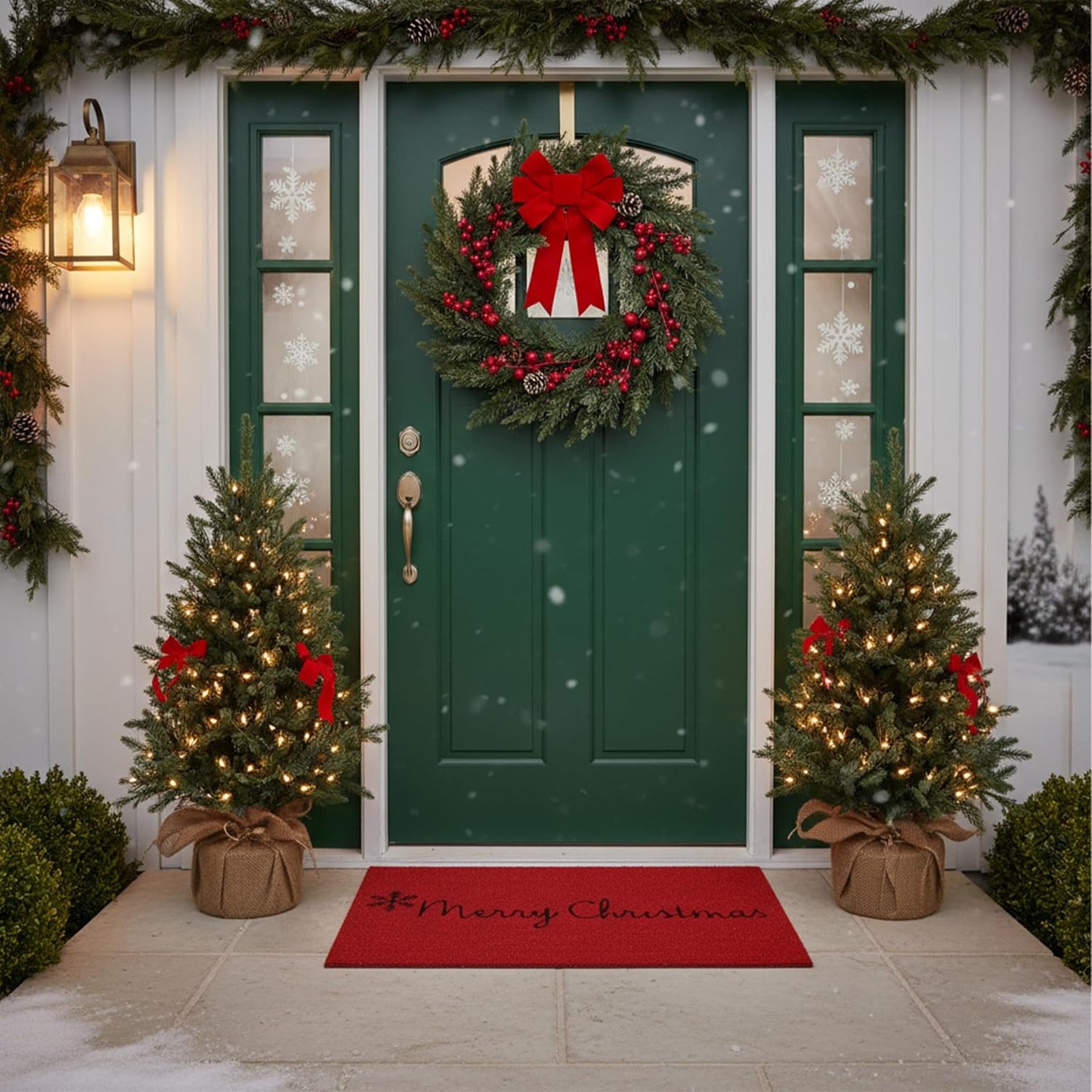 Red Merry Christmas Doormat - Calloway Mills 101781729 for Holiday Decor