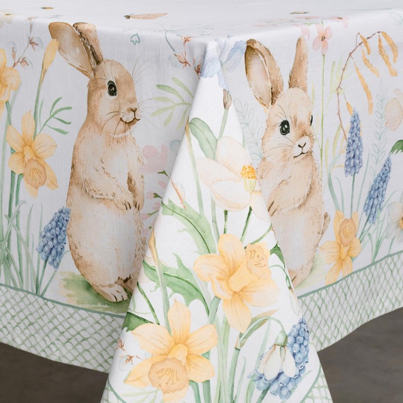 Maison d' Hermine Table Cloth Square Table 100% Cotton 60 x 60 Inches Tablecloth Reusable Decorative for Dining Kitchen Room Farmhouse Home Gifts for Mothers Day Spring Summer - Easter Dew