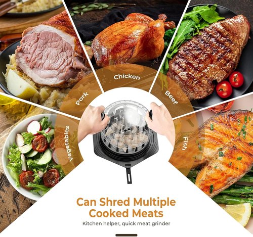 Cleangor Chicken Shredder Tool - Large BPA-Free Meat Shredder with Ergonomic Handle & Non-Slip Grip | Black