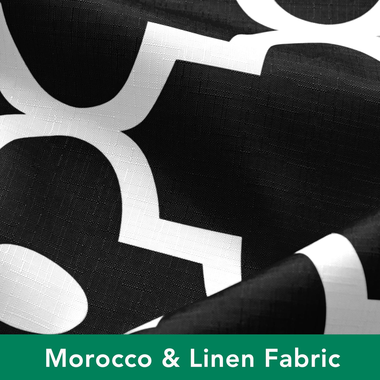 Biscaynebay Textured Fabric Shower Curtains for Bathroom 72" X 72", Black Morocco Pearl Printed Linen Modern Hotel Luxury Quality Cloth Bath Curtains Machine Washable
