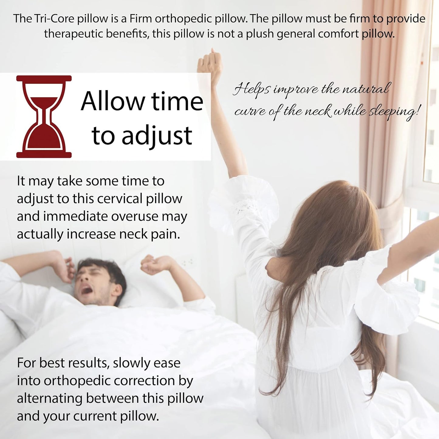 Core Products Tri-Core Comfort Zone Cervical Support Pillow, Temperature Regulating Outlast, Gentle (Medium Firm)- Full Size